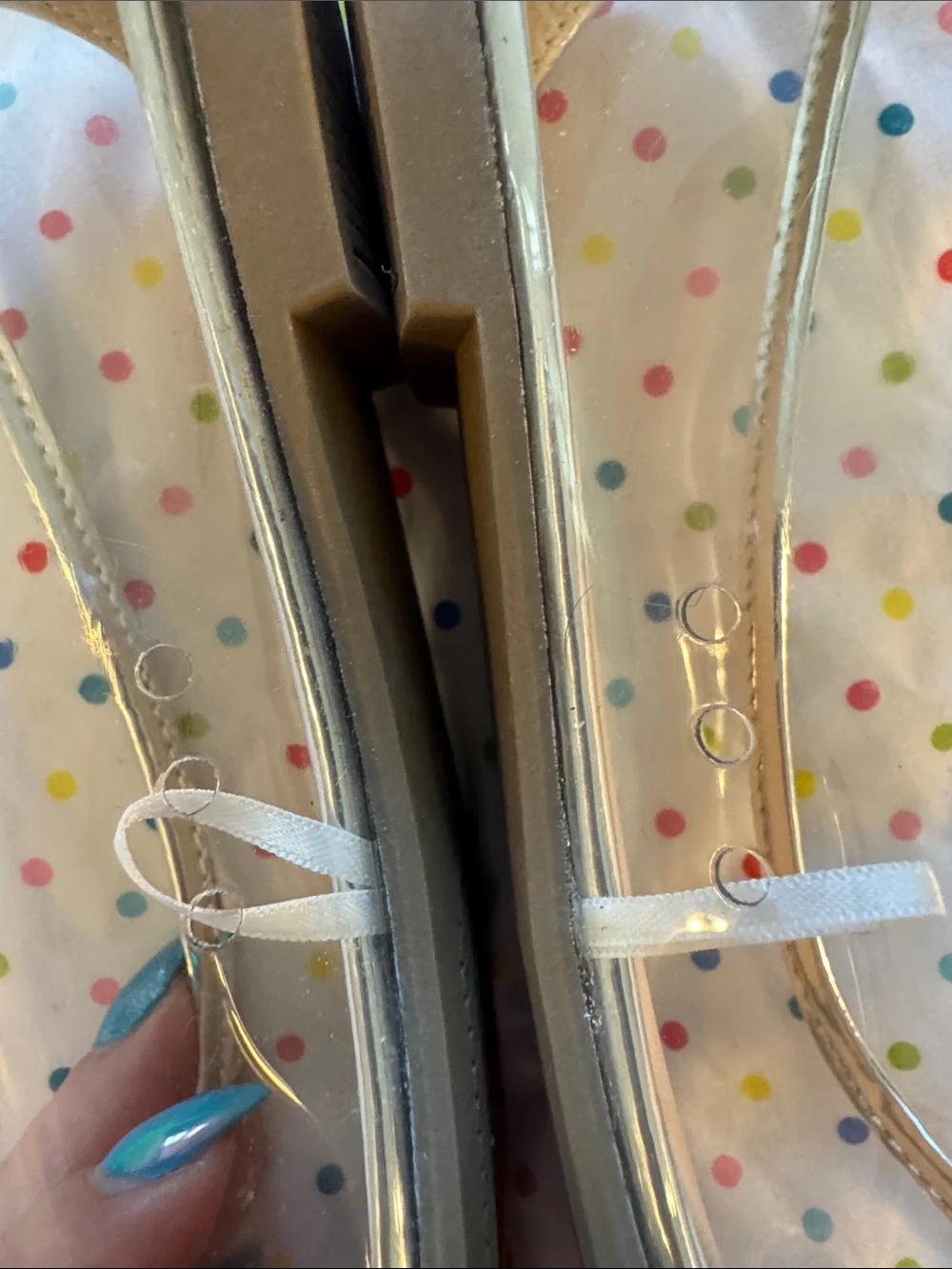 The Children's Place Silver Clear Cap-Toe Flats EUC
